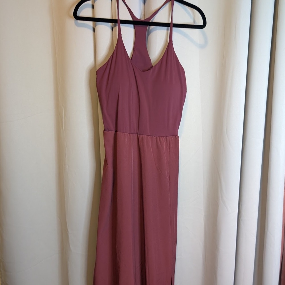 Halara Sleeveless Leg Slit Athletic Midi Dress - Burgundy